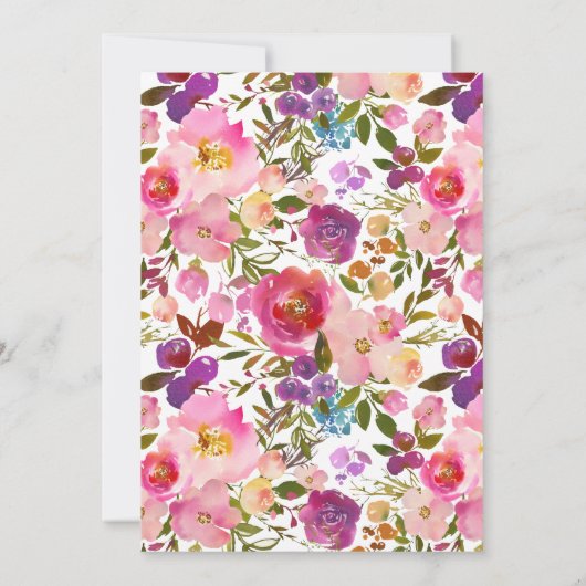 Colorful Spring Floral Bridal Shower Uitnodiging (Achterkant)