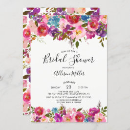 Colorful Spring Floral Bridal Shower Uitnodiging