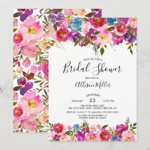 Colorful Spring Floral Bridal Shower Uitnodiging