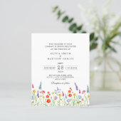 Colorful spring floral bruiloft Invitation (Staand voorkant)