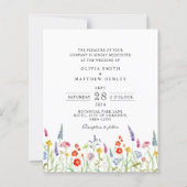 Colorful spring floral bruiloft Invitation (Voorkant)