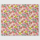 Colorful Spring Floral Garden Gift Wrapping Paper Cadeaupapier (Vlak)