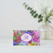 Colorful Spring Flower Pattern Visitekaartje (Staand voorkant)
