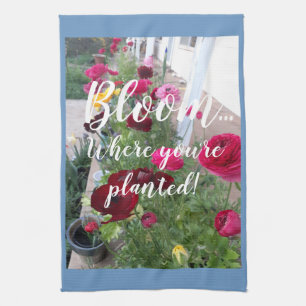 Colorful Spring Flowers Bloom gift Tea Towel Theedoek