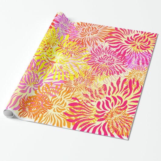 Colorful Spring Flowers Cadeaupapier (Uitgerold)