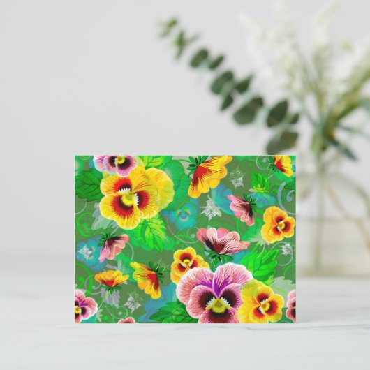 Colorful Spring Flowers Design Briefkaart (Staand voorkant)