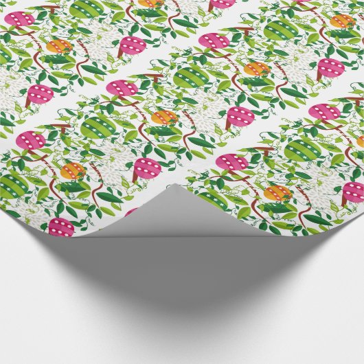 Colorful Spring Flowers & Easter Eggs Pattern Cadeaupapier (Hoek)
