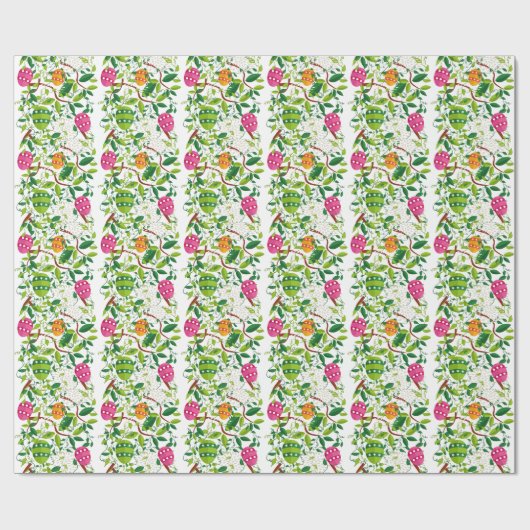 Colorful Spring Flowers & Easter Eggs Pattern Cadeaupapier (Vlak)