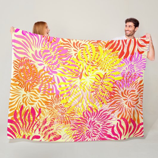 Colorful Spring Flowers Fleece Deken (In situ)