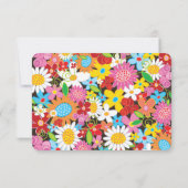 Colorful Spring Flowers Garden Modern Chic Wedding Bedankkaart (Achterkant)