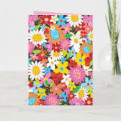 Colorful Spring Flowers Garden Whimsical Floral Kaart (Achterkant)