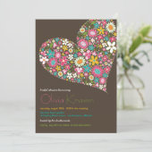 Colorful Spring Flowers Heart Vrijgezellenfeest In Kaart (Staand voorkant)