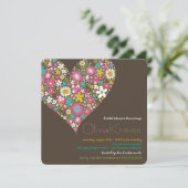 Colorful Spring Flowers Heart Vrijgezellenfeest In Kaart (Staand voorkant)