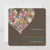 Colorful Spring Flowers Heart Vrijgezellenfeest In Kaart (Voorkant)