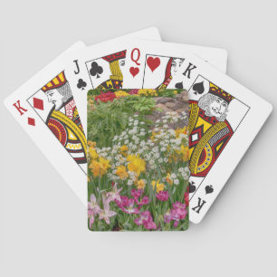 Colorful Spring Flowers in full bloom Pokerkaarten