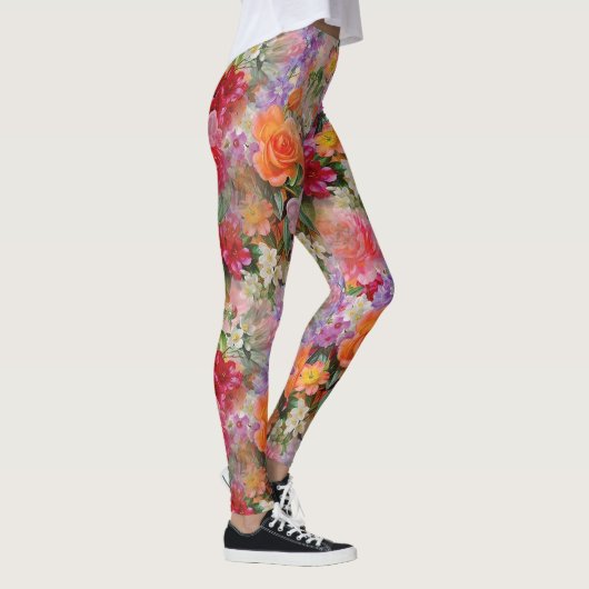 Colorful Spring Flowers Leggings (Rechts)