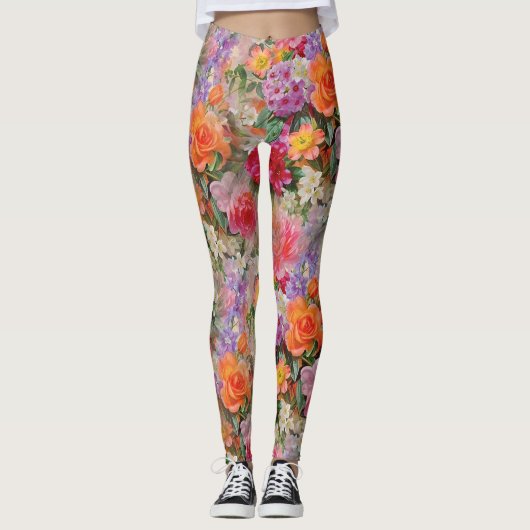 Colorful Spring Flowers Leggings (Voorkant)