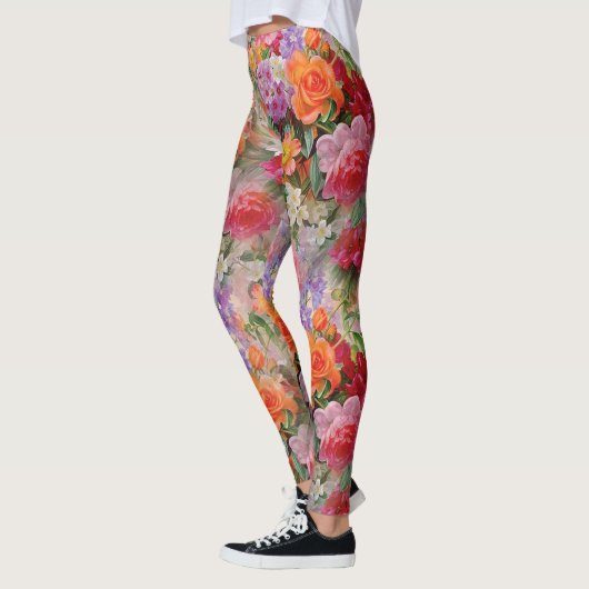 Colorful Spring Flowers Leggings (Links)
