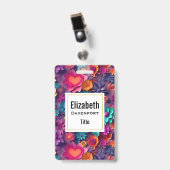 Colorful Spring Flowers Patroon Badge (Voorkant met clip)