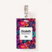 Colorful Spring Flowers Patroon Badge (Achterkant met clip)