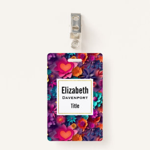 Colorful Spring Flowers Patroon Badge