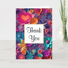 Colorful Spring Flowers Patroon Bedankkaart