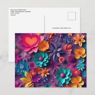 Colorful Spring Flowers Patroon Briefkaart