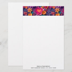 Colorful Spring Flowers Patroon Briefpapier