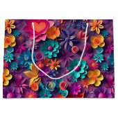 Colorful Spring Flowers Patroon Groot Cadeauzakje (Voorkant)