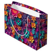 Colorful Spring Flowers Patroon Groot Cadeauzakje (Achterkant Gekanteld)