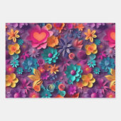 Colorful Spring Flowers Patroon Inpakpapier Vel (Voorkant 2)