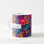 Colorful Spring Flowers Patroon Koffiemok (Voorkant links)