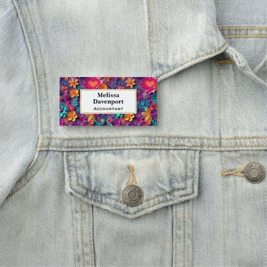 Colorful Spring Flowers Patroon Naamplaatje (In situ)