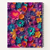 Colorful Spring Flowers Patroon Notitieboek (Achterkant)