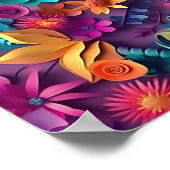 Colorful Spring Flowers Patroon Poster (Hoek)