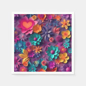 Colorful Spring Flowers Patroon Servet (Voorkant)