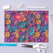 Colorful Spring Flowers Patroon Tissuepapier (Craft)