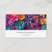 Colorful Spring Flowers Patroon Visitekaartje (Voorkant)