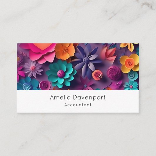 Colorful Spring Flowers Patroon Visitekaartje (Voorkant)