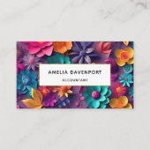 Colorful Spring Flowers Patroon Visitekaartje (Voorkant)