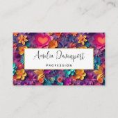 Colorful Spring Flowers Patroon Visitekaartje (Voorkant)