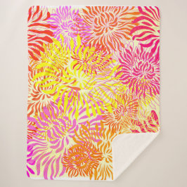 Colorful Spring Flowers Sherpa Deken
