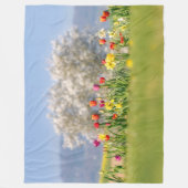 Colorful Spring Flowers with Tulps and Daffodils Fleece Deken (Voorkant)