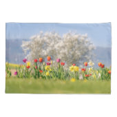 Colorful Spring Flowers with Tulps and Daffodils Kussensloop (Achterkant)