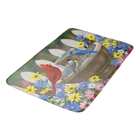 Colorful Spring Garden Bird Bath Badmat (Gekanteld)