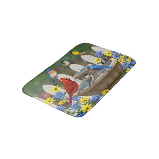 Colorful Spring Garden Bird Bath Badmat (Gekanteld)