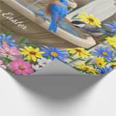 Colorful Spring Garden Bird Bath Cadeaupapier (Hoek)