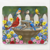 Colorful Spring Garden Bird Bath Muismat (Voorkant)