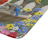 Colorful Spring Garden Bird Bath Snijplank (Hoek)