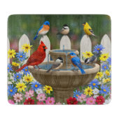 Colorful Spring Garden Bird Bath Snijplank (Voorkant)